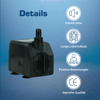 Fountain pump, indoor fountain pump, 450l / h 12V kep0450l