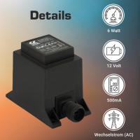 12V Trafo, 6VA/6W, AC/AC kez0111 ket6