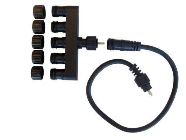 Kerry, Mehrfachstecker, 5 fach, inkl 30 cm Zusatzkabel, 2-Pin, , schwarz,   (30 Stück/Karton)