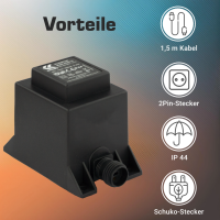 12V Trafo, 21,6VA/21,6W, AC/AC kez0114 ket21.6