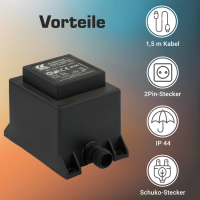 12V Trafo, 39,6VA/39,6W AC/AC kez0118 ket39.6