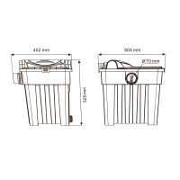 Kerry, Filteranlage Komplett-Set, bestehend aus Bio-Filter für 25.000 L Teichanlagen, 5.000 l/h Teichpumpe mit Vorfilter 40 Watt, UVC-Klärer 18 Watt, 5 m Kabelleitung, inkl. Schlauchschellen und Dichtungen, , schwarz, 50,5x45,2x52,5 cm (8 Stück/Pal.)