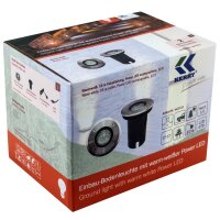 Bodenleuchte LED aus Edelstahl, 8 Farben RGB, 3 Power LEDs, 5,5W
