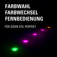 Bodenleuchte LED aus Edelstahl, 8 Farben RGB, 3 Power LEDs, 5,5W