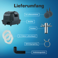 KEA0600 Belüfter / Luftpumpe / Membranpumpe für Aquarium und Teich 10l/min  600l