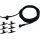 Kerry, Verlängerungskabel mit 6 Abzweigsteckern, 5 Meter Zuleitung + 2 Meter Kabel zwischen jedem Abzweigstecker, 15 Meter Gesamtlänge, VDE, H05RN-F, 2x0,75mm² , , schwarz,   (12 Stück/Karton)